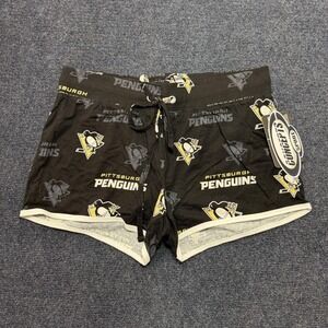 Pittsburgh Penguins Shorts Womens Medium Black NHL Hockey Concepts Sport Lounge
